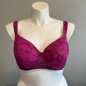 Cacique Smooth Lightly Lined Lace Balconette Bra - Pink